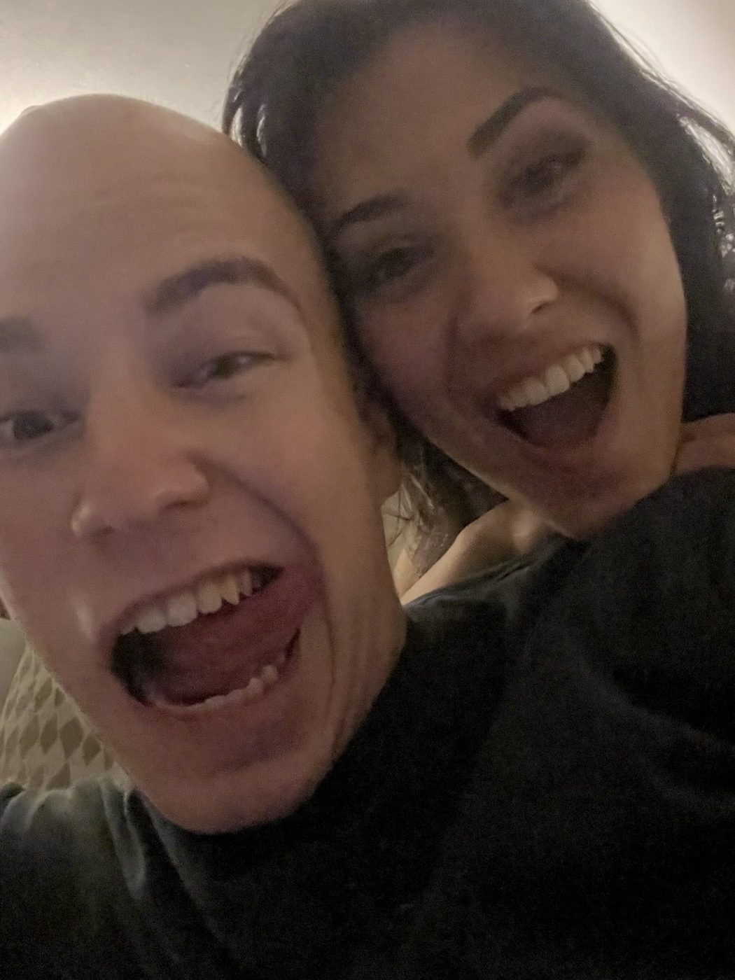 Laughing selfie of us