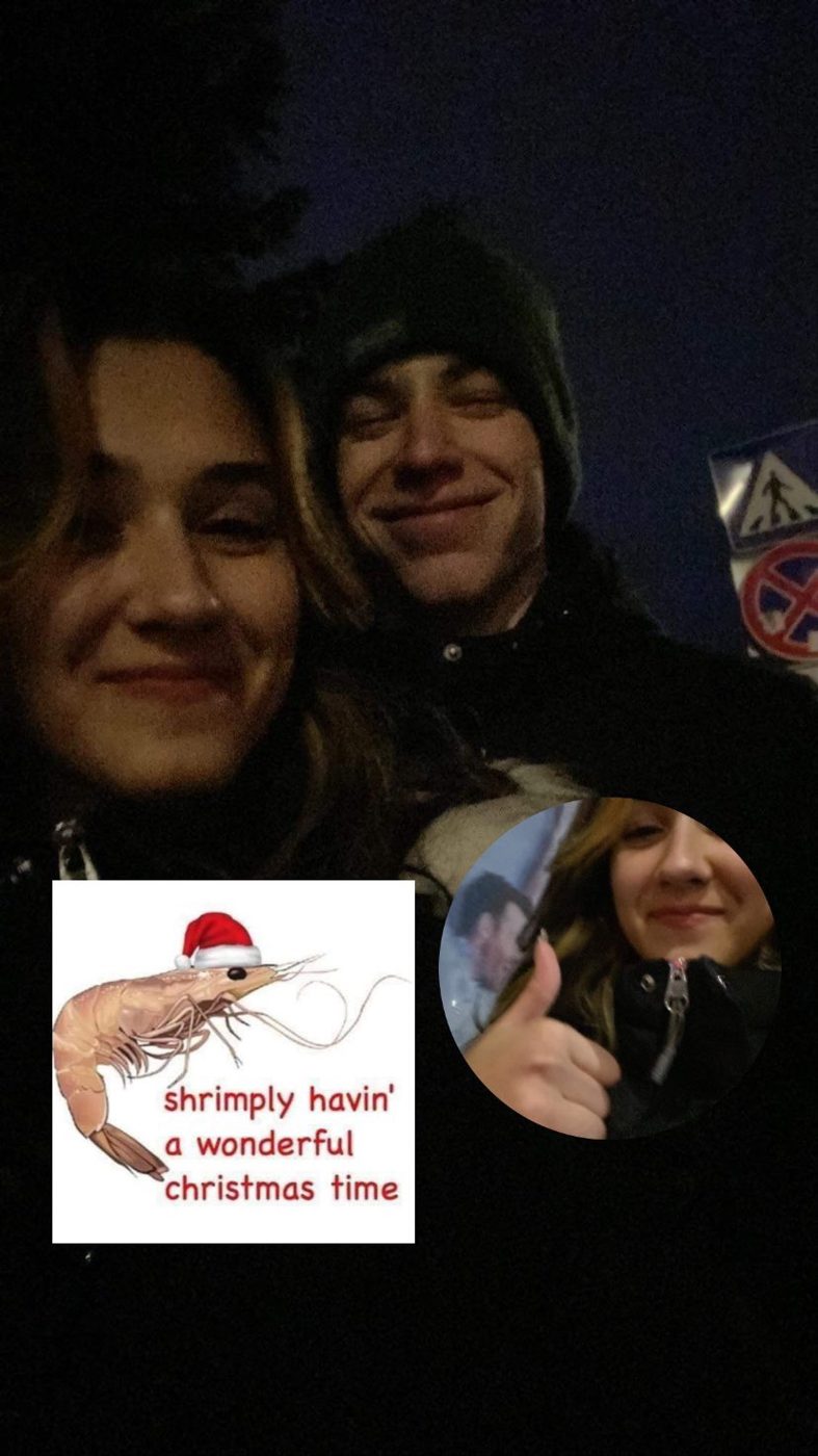 Night selfie of us in winter